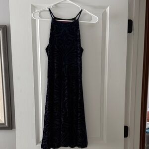 Saks Fifth Avenue Navy Blue Dress, velvet, size XS